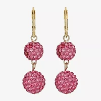 Monet Jewelry Womens Pink Glass Round Drop Earrings
