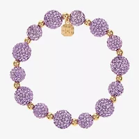 Monet Jewelry Womens Purple Glass Round Stretch Bracelet
