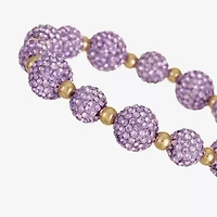 Monet Jewelry Womens Purple Glass Round Stretch Bracelet