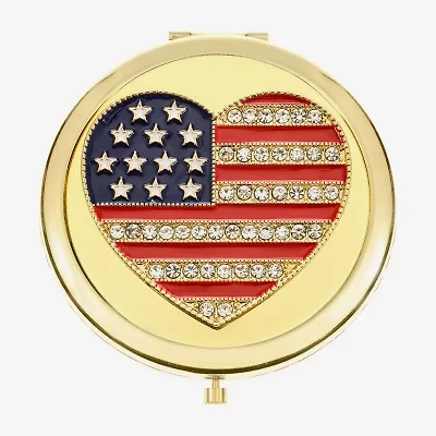 Monet Jewelry Gold Tone Heart Compact Mirror