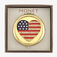 Monet Jewelry Gold Tone Heart Compact Mirror