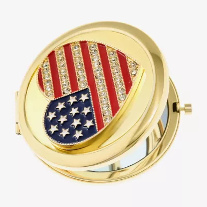 Monet Jewelry Gold Tone Heart Compact Mirror