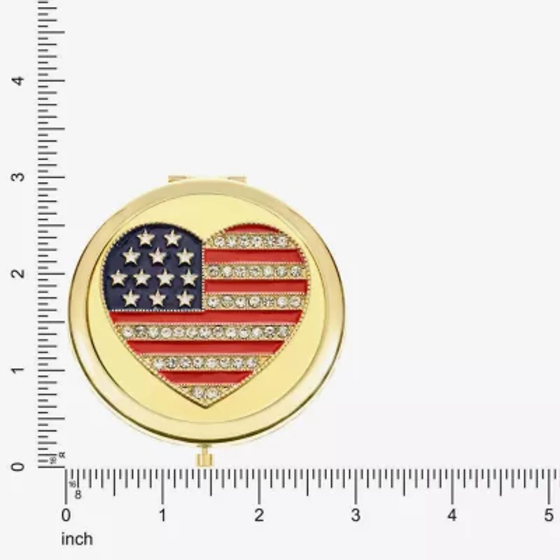 Monet Jewelry Gold Tone Heart Compact Mirror