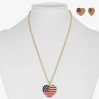 Monet Jewelry Womens Glass Heart 2-pc. Jewelry Set