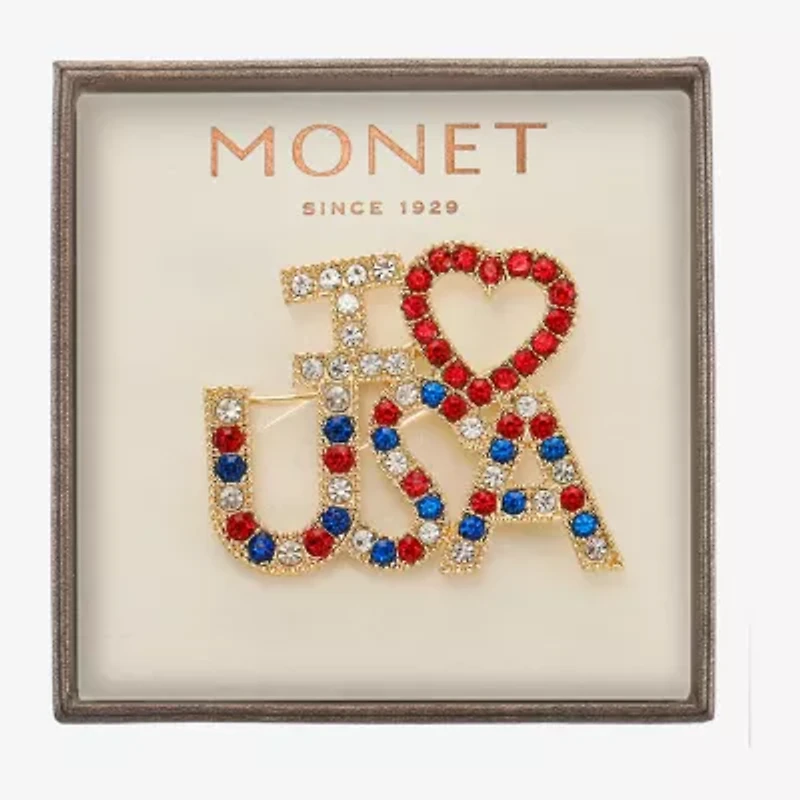 Monet Jewelry Multi Color Glass Pin