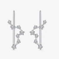 Limited Quantities! Womens 1/5 CT. Natural White Diamond Sterling Silver Round Ear Climbers