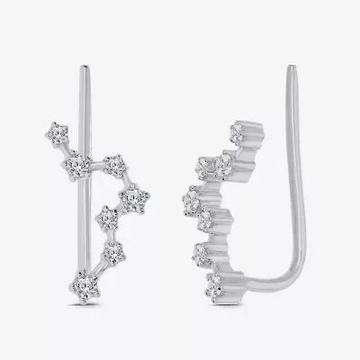 Limited Quantities! Womens 1/5 CT. Natural White Diamond Sterling Silver Round Ear Climbers