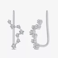 Limited Quantities! Womens 1/5 CT. Natural White Diamond Sterling Silver Round Ear Climbers