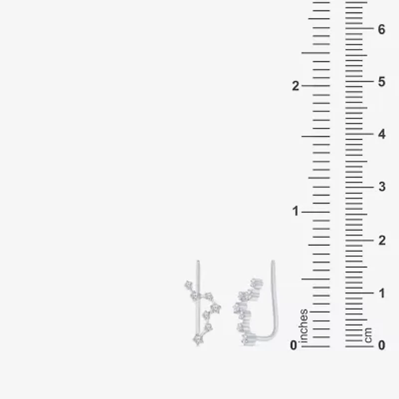 Limited Quantities! Womens 1/5 CT. Natural White Diamond Sterling Silver Round Ear Climbers