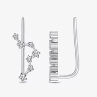 Limited Quantities! Womens 1/5 CT. Natural White Diamond Sterling Silver Round Ear Climbers