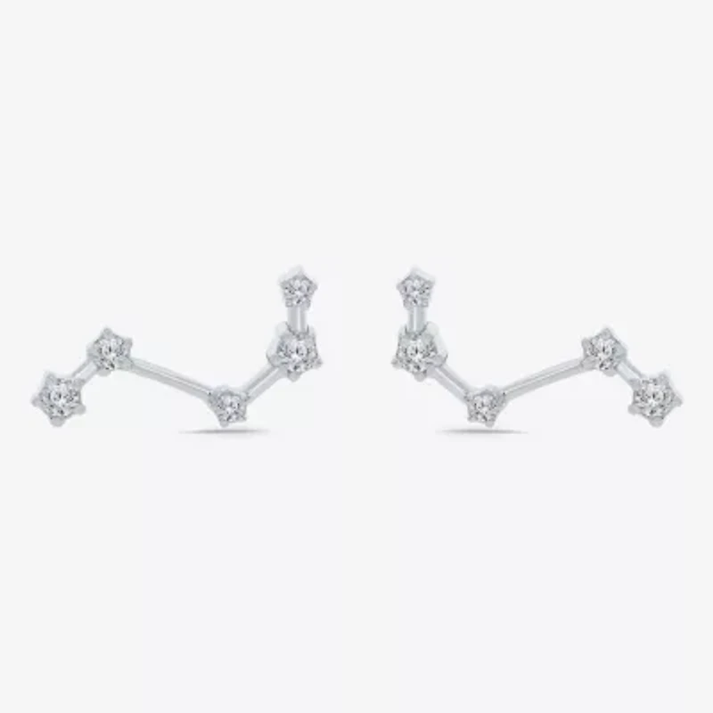 Limited Quantities! 1/5 CT. Natural White Diamond Sterling Silver 15mm Round Stud Earrings