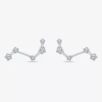 Limited Quantities! 1/5 CT. Natural White Diamond Sterling Silver 15mm Round Stud Earrings