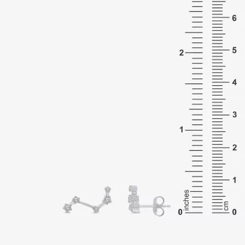 Limited Quantities! 1/5 CT. Natural White Diamond Sterling Silver 15mm Round Stud Earrings