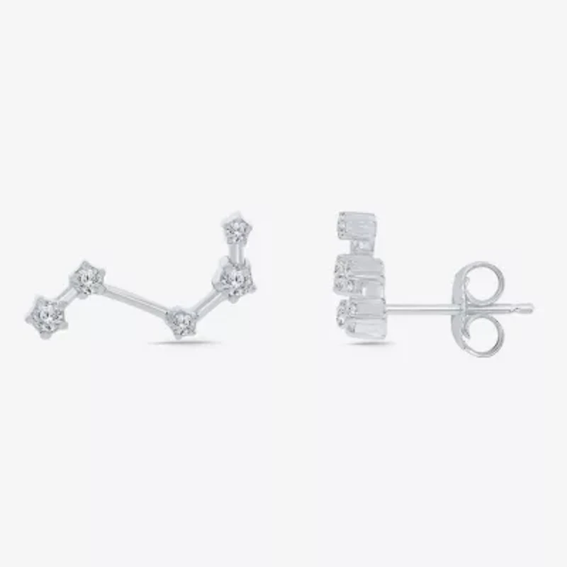 Limited Quantities! 1/5 CT. Natural White Diamond Sterling Silver 15mm Round Stud Earrings