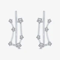 Limited Quantities! Womens 1/5 CT. Natural White Diamond Sterling Silver Round Ear Climbers