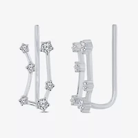 Limited Quantities! Womens 1/5 CT. Natural White Diamond Sterling Silver Round Ear Climbers