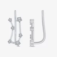Limited Quantities! Womens 1/5 CT. Natural White Diamond Sterling Silver Round Ear Climbers