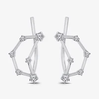 Limited Quantities! Womens 1/5 CT. Natural White Diamond Sterling Silver Round Ear Climbers