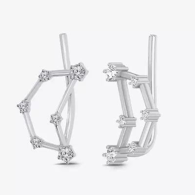 Limited Quantities! Womens 1/5 CT. Natural White Diamond Sterling Silver Round Ear Climbers