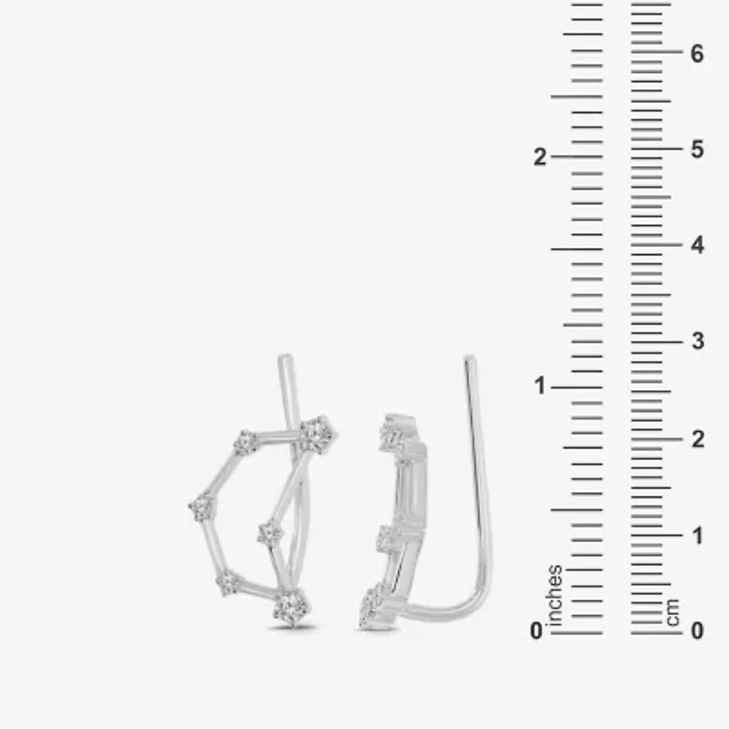 Limited Quantities! Womens 1/5 CT. Natural White Diamond Sterling Silver Round Ear Climbers