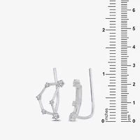 Limited Quantities! Womens 1/5 CT. Natural White Diamond Sterling Silver Round Ear Climbers