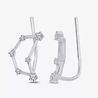 Limited Quantities! Womens 1/5 CT. Natural White Diamond Sterling Silver Round Ear Climbers