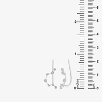 Limited Quantities! "Aquarius" Constellation Womens 1/5 CT. Natural White Diamond Sterling Silver Star Ear Climbers