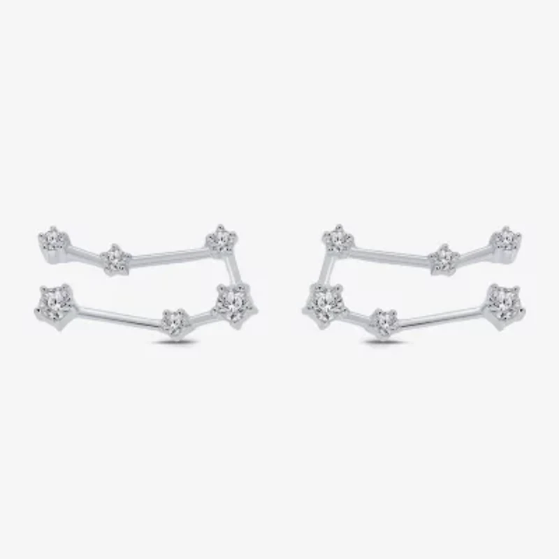 Limited Quantities! 1/5 CT. Natural White Diamond Sterling Silver 10mm Round Stud Earrings