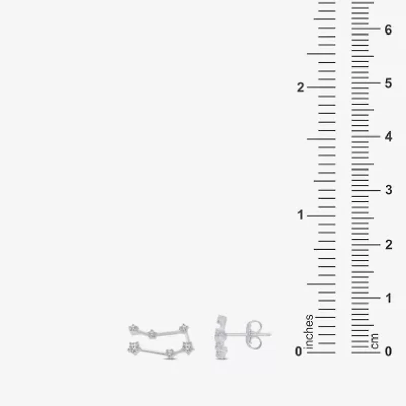 Limited Quantities! 1/5 CT. Natural White Diamond Sterling Silver 10mm Round Stud Earrings