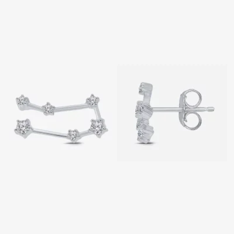 Limited Quantities! 1/5 CT. Natural White Diamond Sterling Silver 10mm Round Stud Earrings