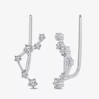 Limited Quantities! Womens 1/5 CT. Natural White Diamond Sterling Silver Round Ear Climbers