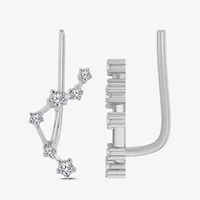 Limited Quantities! Womens 1/5 CT. Natural White Diamond Sterling Silver Round Ear Climbers