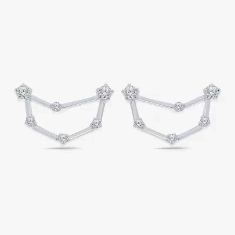 Limited Quantities! 1/5 CT. Natural White Diamond Sterling Silver 14.5mm Round Stud Earrings