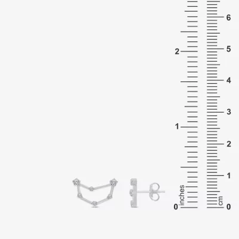 Limited Quantities! 1/5 CT. Natural White Diamond Sterling Silver 14.5mm Round Stud Earrings