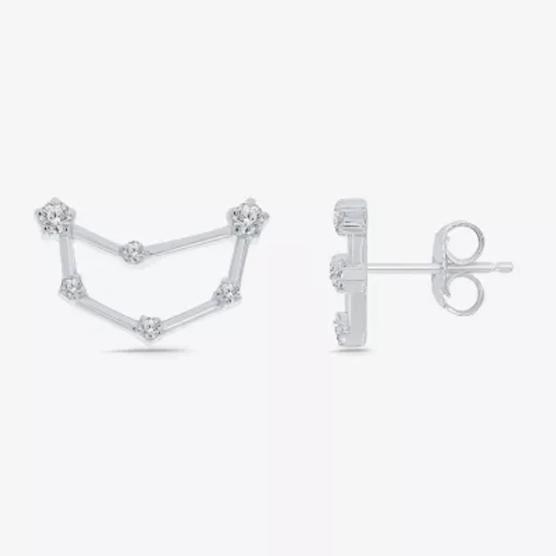 Limited Quantities! 1/5 CT. Natural White Diamond Sterling Silver 14.5mm Round Stud Earrings