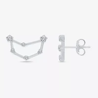 Limited Quantities! 1/5 CT. Natural White Diamond Sterling Silver 14.5mm Round Stud Earrings