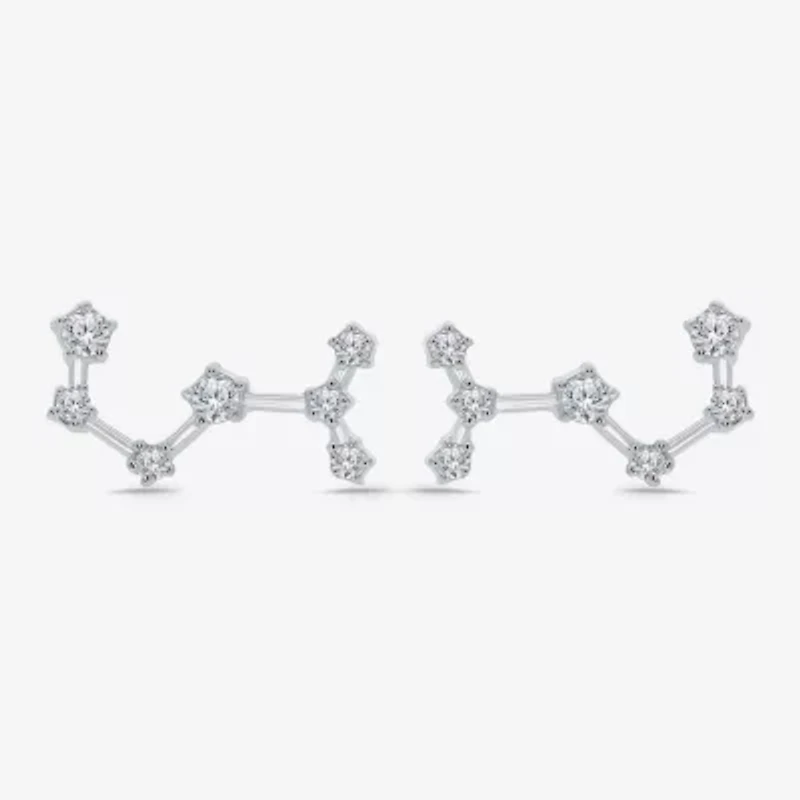 Limited Quantities! 1/5 CT. Natural White Diamond Sterling Silver 12.8mm Round Stud Earrings