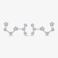 Limited Quantities! 1/5 CT. Natural White Diamond Sterling Silver 12.8mm Round Stud Earrings