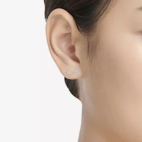 Limited Quantities! 1/5 CT. Natural White Diamond Sterling Silver 12.8mm Round Stud Earrings