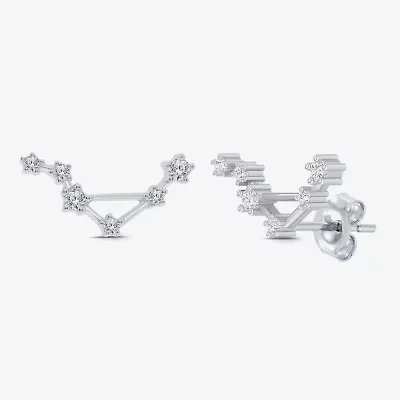 Limited Quantities! 1/5 CT. Natural White Diamond Sterling Silver 15mm Round Stud Earrings