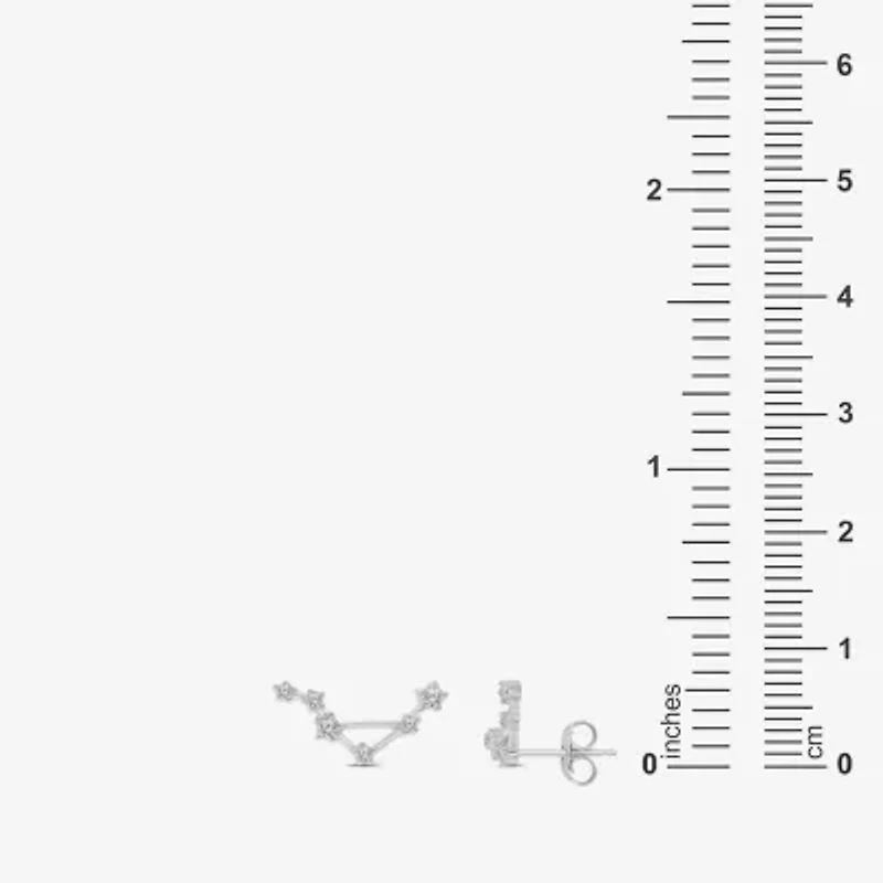 Limited Quantities! 1/5 CT. Natural White Diamond Sterling Silver 15mm Round Stud Earrings