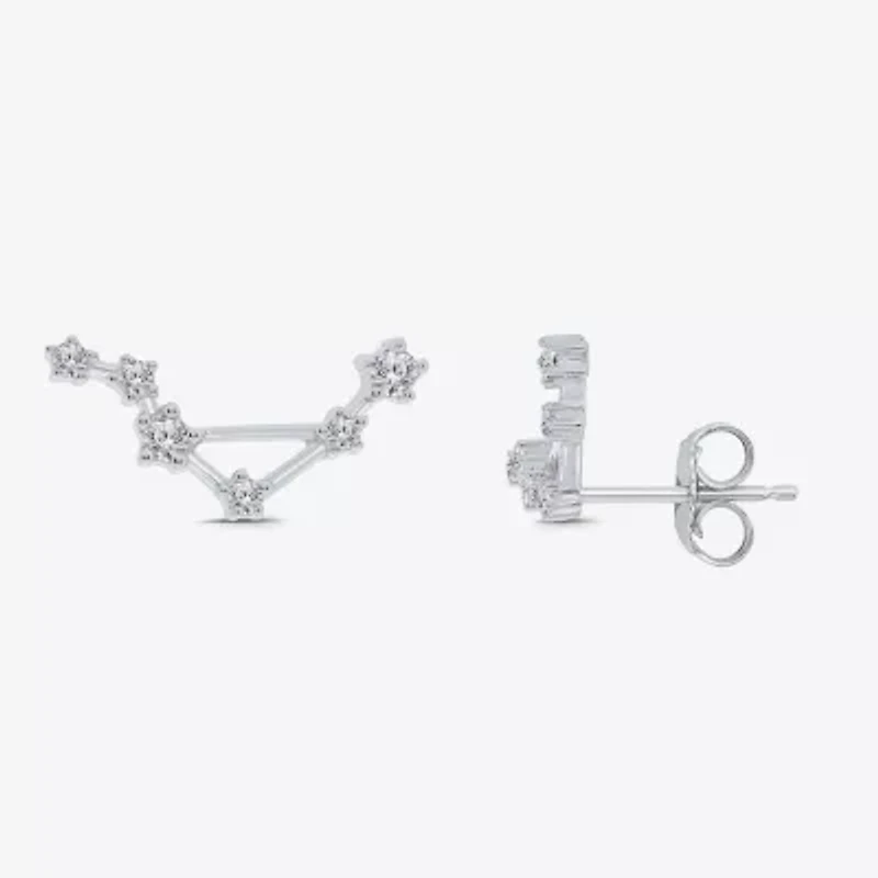 Limited Quantities! 1/5 CT. Natural White Diamond Sterling Silver 15mm Round Stud Earrings