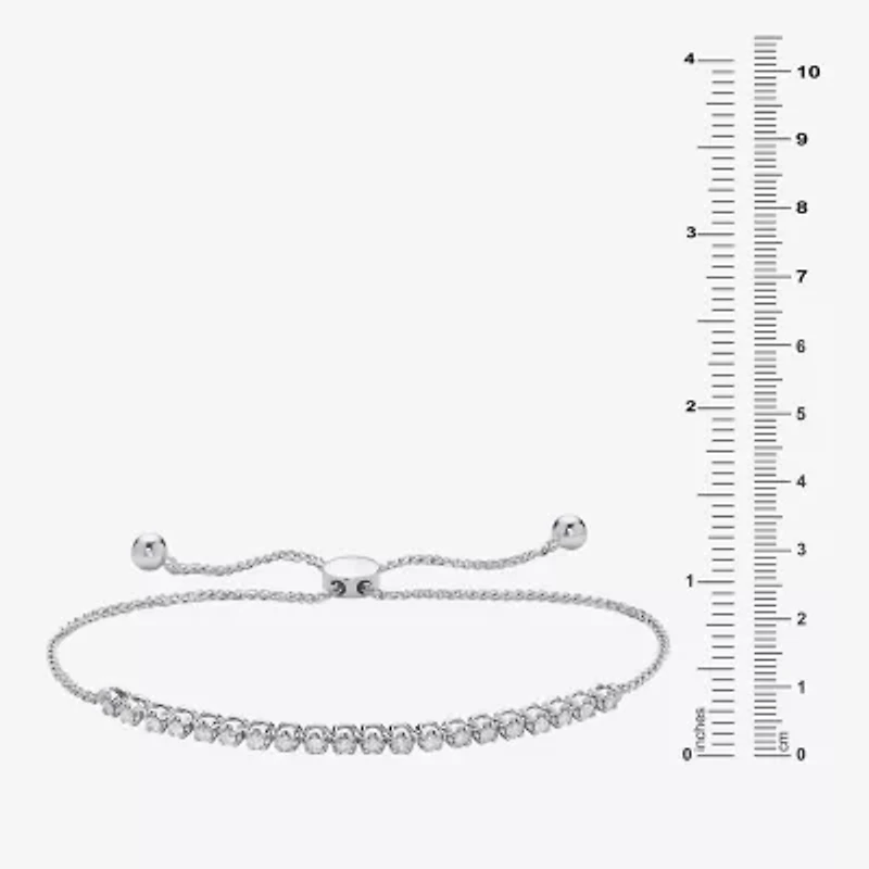 Limited Quantities! Womens 1/2 CT. T.W. Natural White Diamond Sterling Silver Round Bolo Bracelet