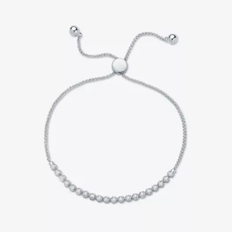 Limited Quantities! Womens 1/2 CT. T.W. Natural White Diamond Sterling Silver Round Bolo Bracelet