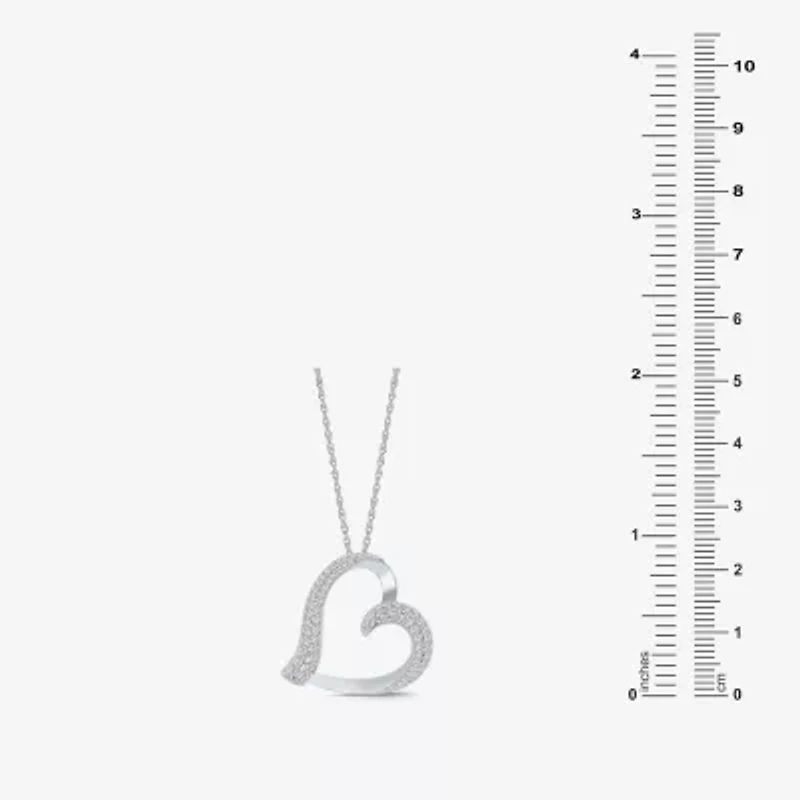 Limited Quantities! Womens 1/2 CT. T.W. Natural White Diamond Sterling Silver Heart 18 Inch Pendant Necklace
