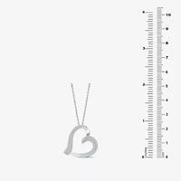 Limited Quantities! Womens 1/2 CT. T.W. Natural White Diamond Sterling Silver Heart 18 Inch Pendant Necklace