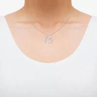 Limited Quantities! Womens 1/2 CT. T.W. Natural White Diamond Sterling Silver Heart 18 Inch Pendant Necklace