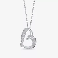 Limited Quantities! Womens 1/2 CT. T.W. Natural White Diamond Sterling Silver Heart 18 Inch Pendant Necklace