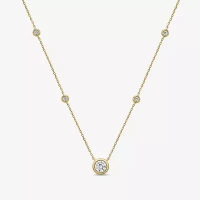 Limited Quantities! Womens 5/8 CT. T.W. Lab Grown White Diamond 14K Gold Over Silver 18 Inch Pendant Necklace