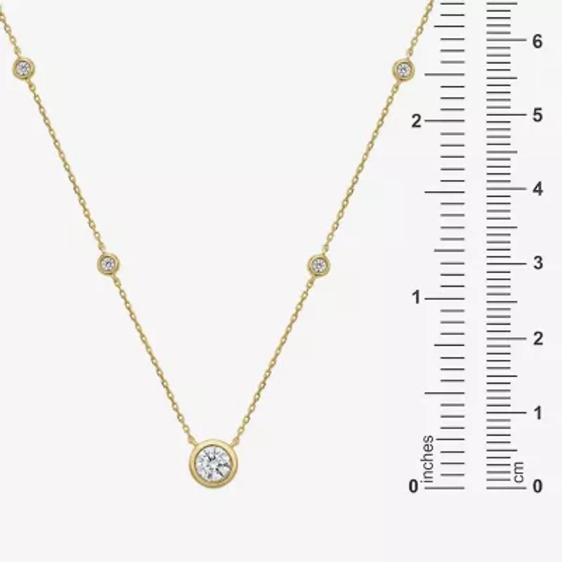 Limited Quantities! Womens 5/8 CT. T.W. Lab Grown White Diamond 14K Gold Over Silver 18 Inch Pendant Necklace